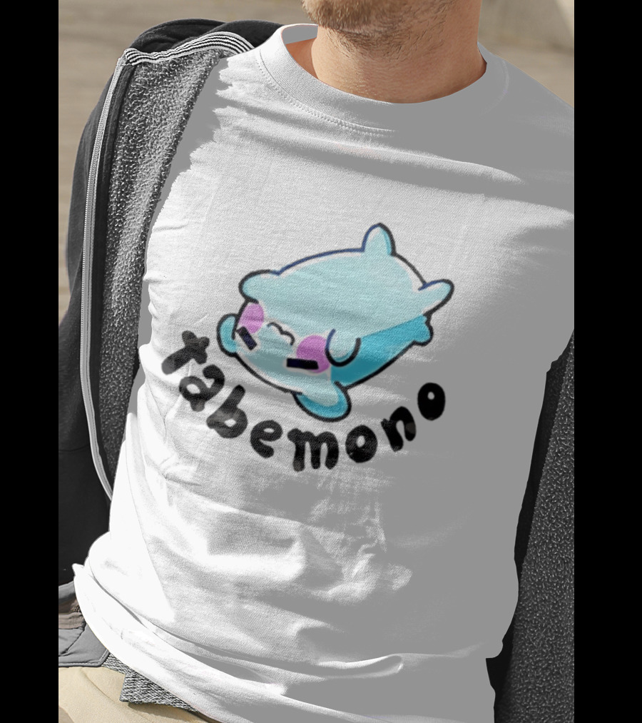 Tabemono Kawaii Anime Cute Blue Character With Blushing Cheeks T-Shirt