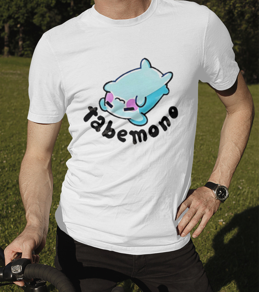 Tabemono Kawaii Anime Cute Blue Character With Blushing Cheeks T-Shirt