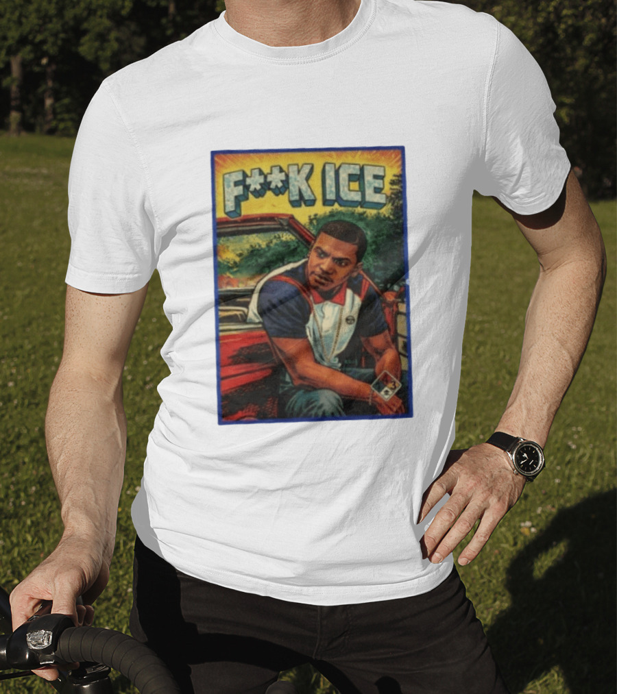F**K ICE Tyler The Creator Style Graphic With Car And Cards T-Shirt