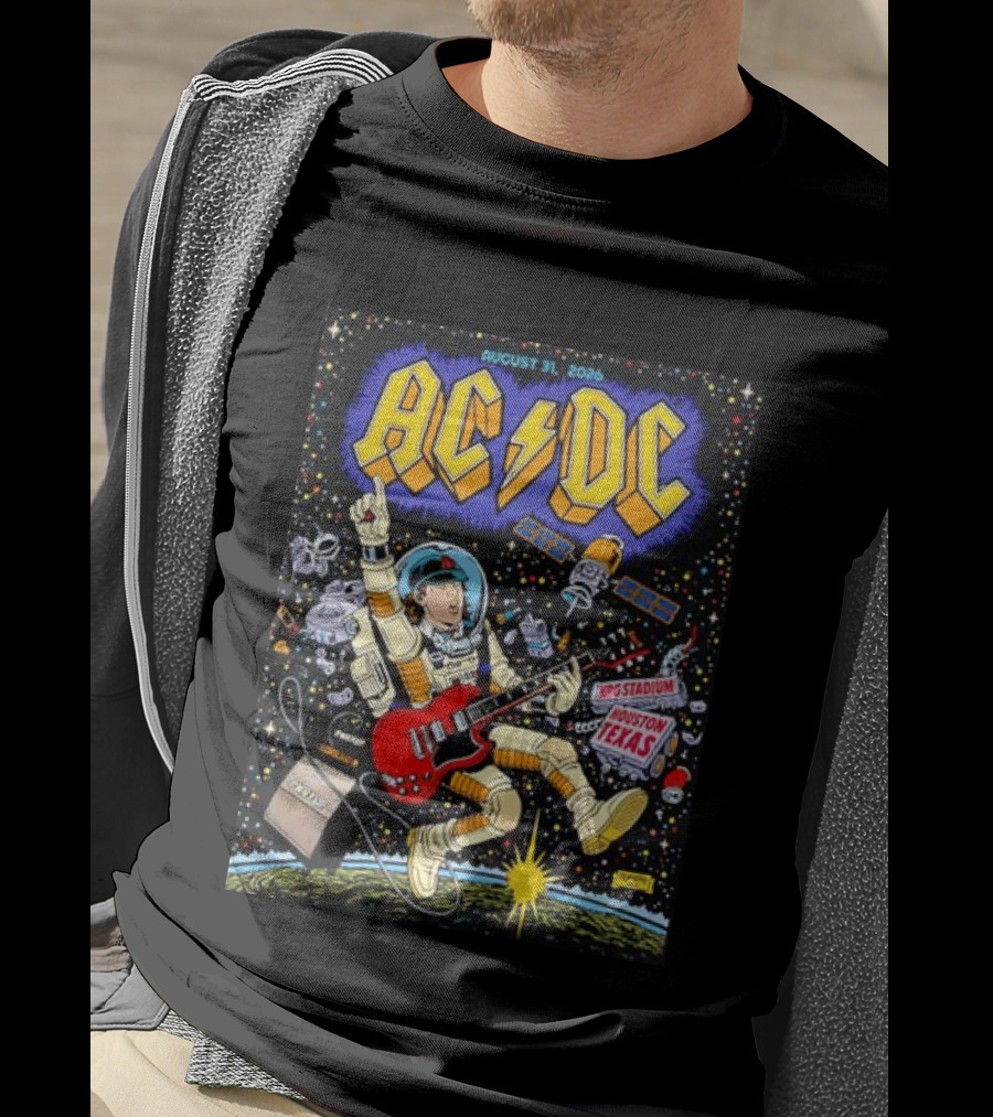 AC DC August 31 2026 NRG Stadium Houston Texas Space Astronaut Concert T-Shirt