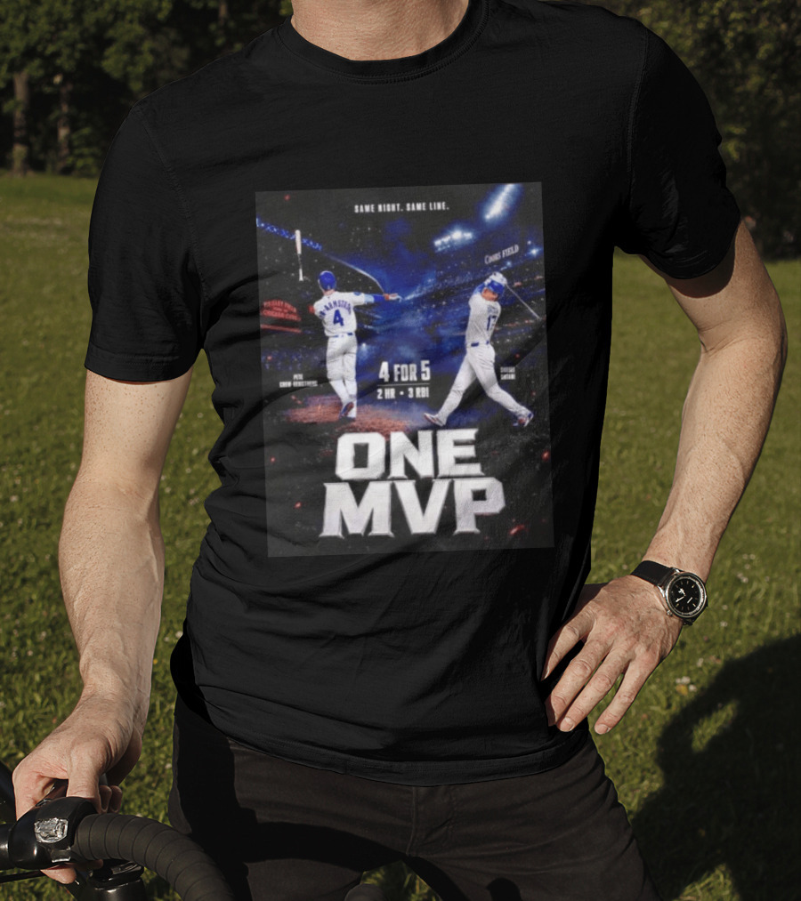 Same Night Same Line Pete Crow Armstrong Shohei Ohtani One MVP Coors Field Wrigley Field 4 For 5 2 HR 3 RBI T-Shirt