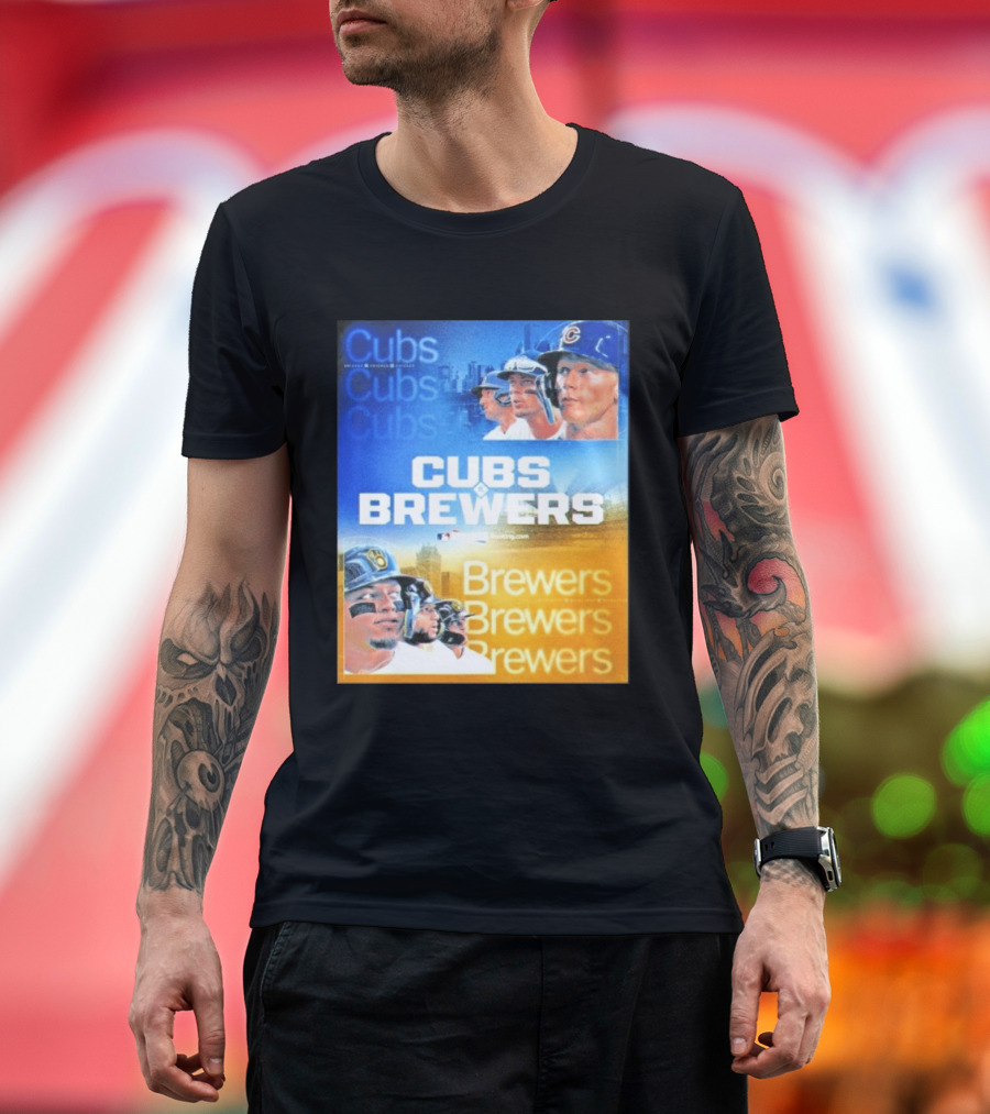 Chicago Cubs Brewers MLB Rivalry Matchup Highlights T-Shirt