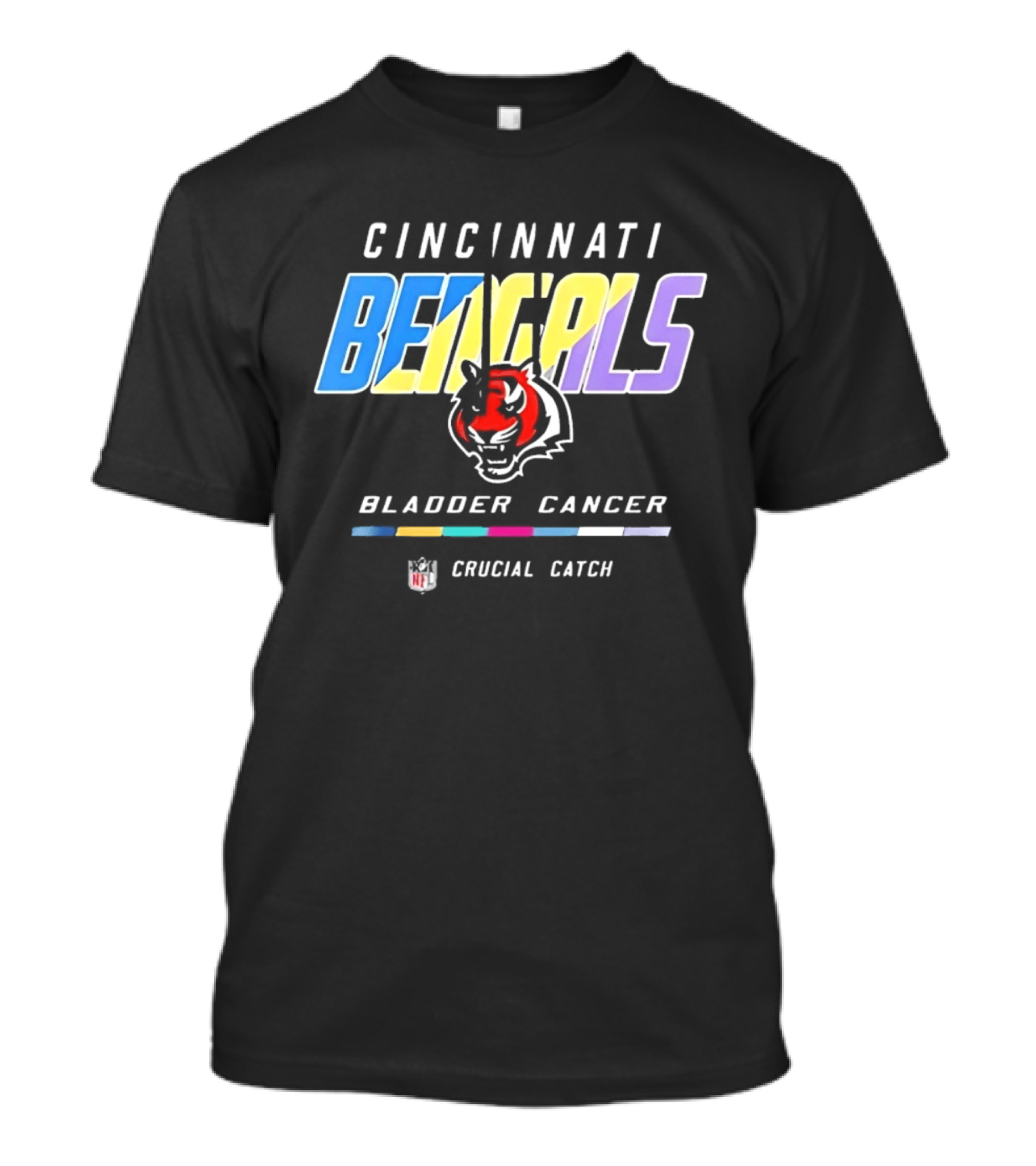 Cincinnati Bengals Bladder Cancer Crucial Catch Awareness NFL T-Shirt