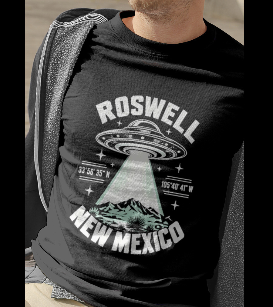 Roswell New Mexico UFO Coordinates Alien T-Shirt