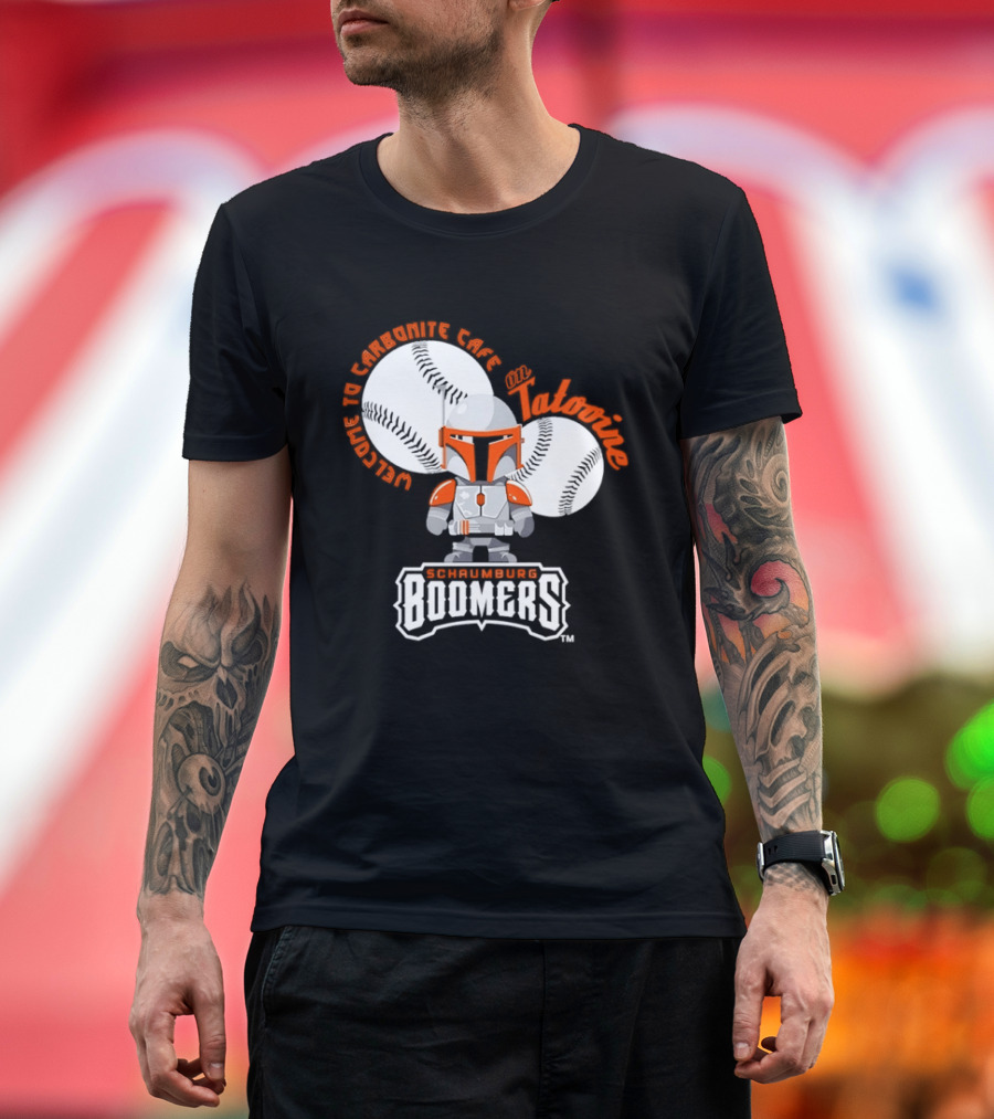 Schaumburg Boomers Welcome To Carbonite Café With Baseball And Armor T-Shirt