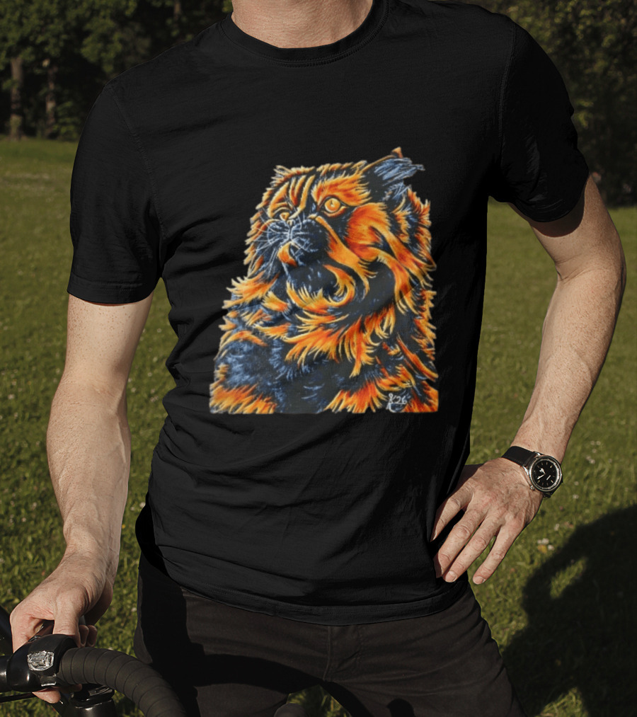 Fluffy Orange Black Tortoiseshell Persian Cat Painting 8/26 T-Shirt