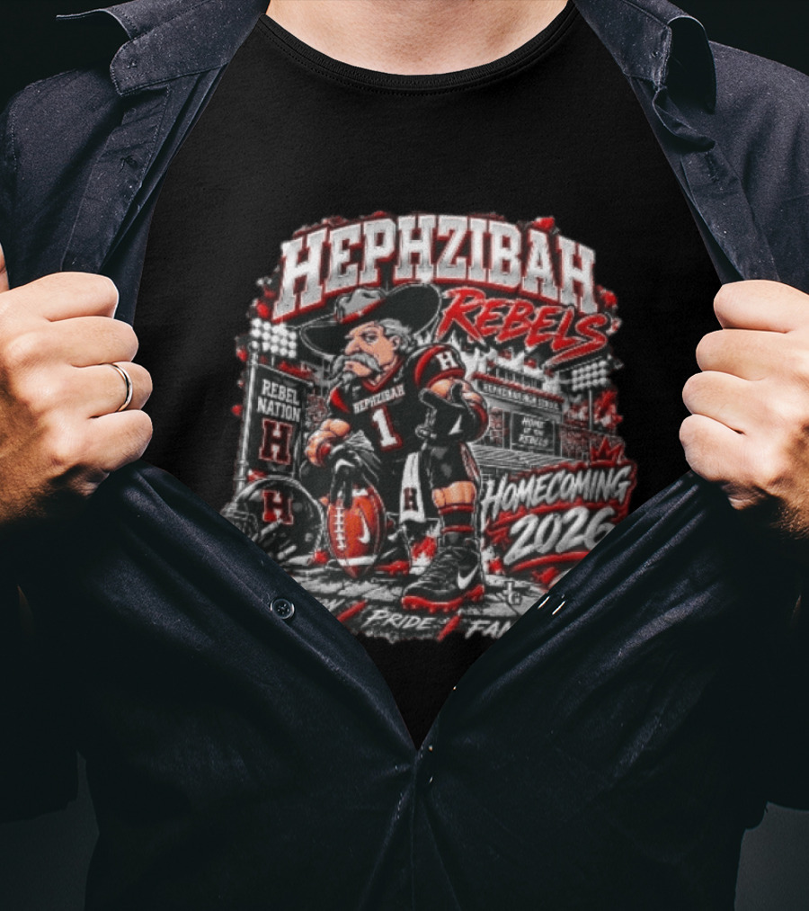 Hephzibah Rebels Rebel Nation Homecoming 2026 Tradition Pride Family Football Stadium T-Shirt