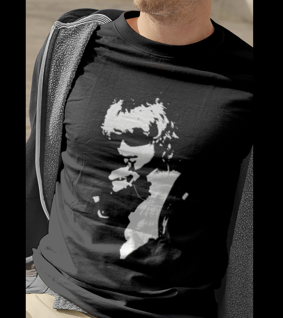 High Contrast Stencil Style Iconic Sunglasses Smoking Man T-Shirt