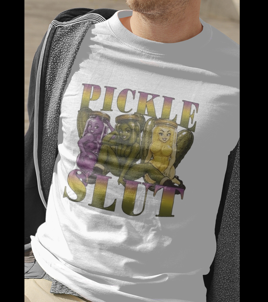 Pickle Slut Food Humor Cute Cartoon Jar Characters T-Shirt