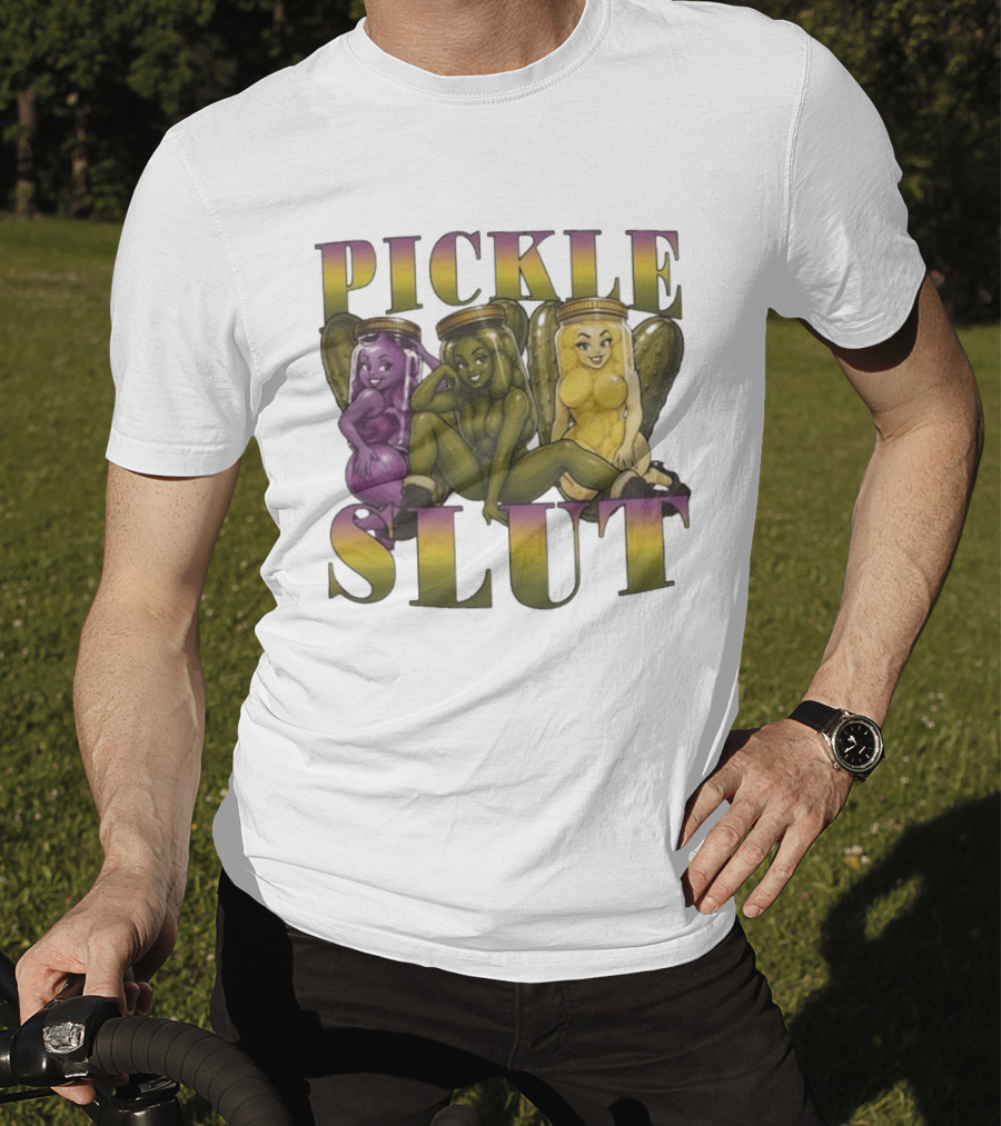 Pickle Slut Food Humor Cute Cartoon Jar Characters T-Shirt