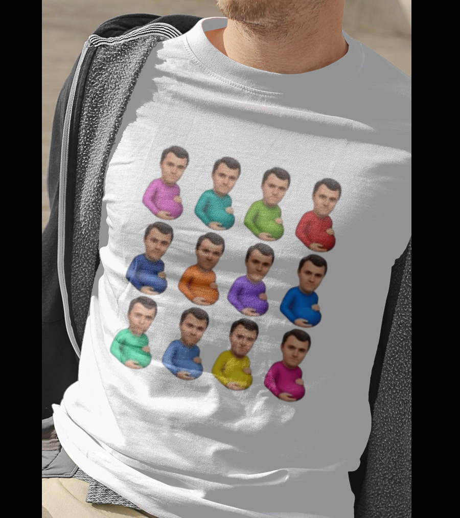Pregnant Man Emoji Set Multicolor Avatar Faces Collection T-Shirt