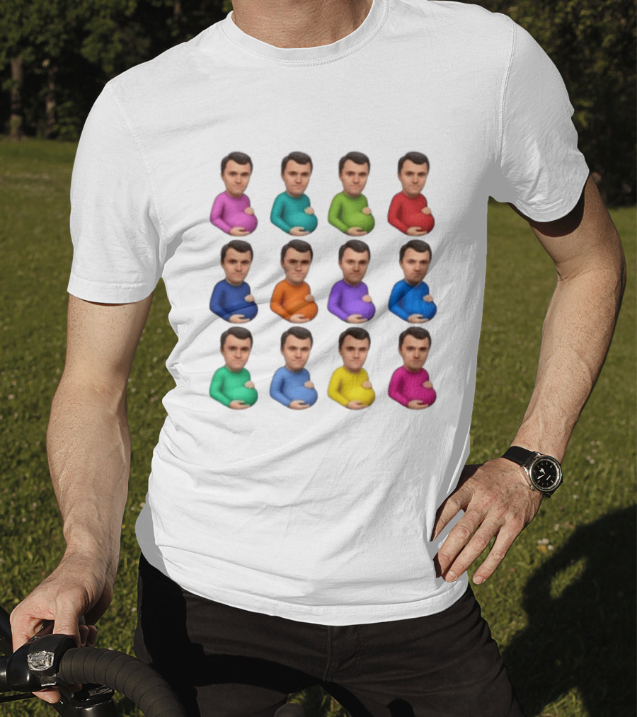 Pregnant Man Emoji Set Multicolor Avatar Faces Collection T-Shirt
