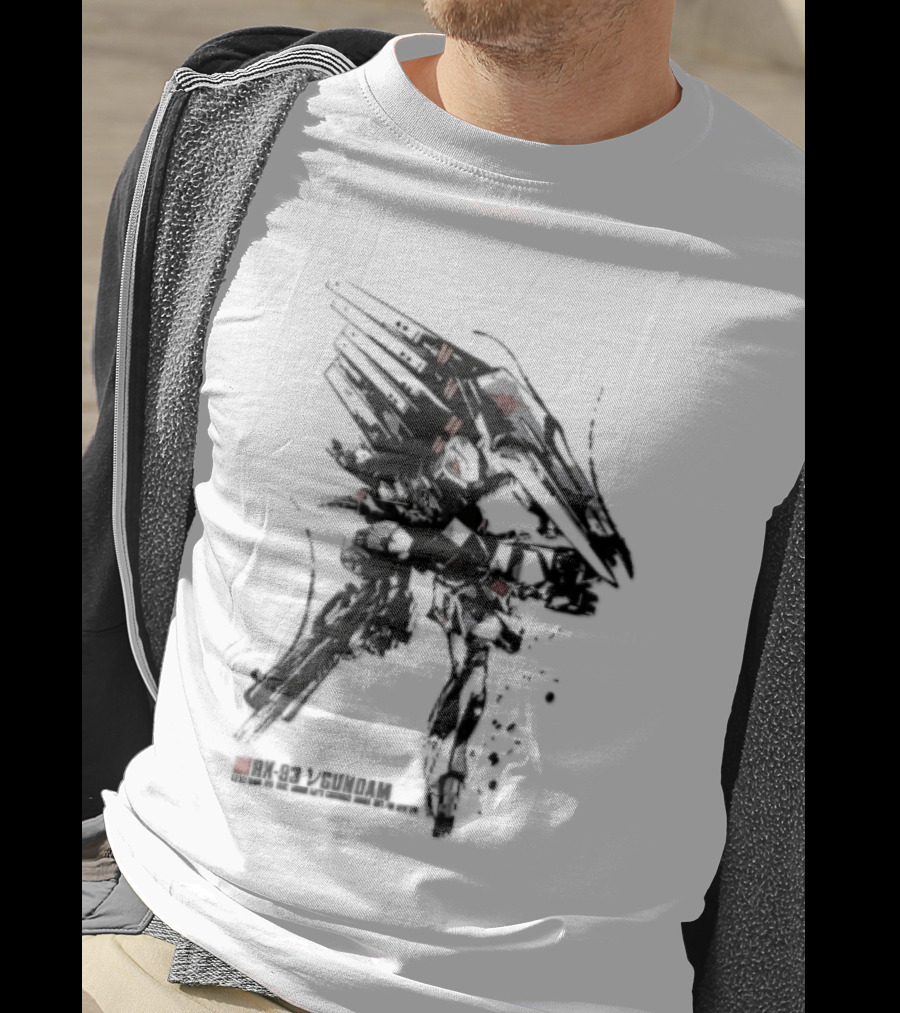 Rx 93 Nu Gundam Efsf Londo Bell Mobile Suit Amuro Ray Ink Brush Mecha Robot T-Shirt