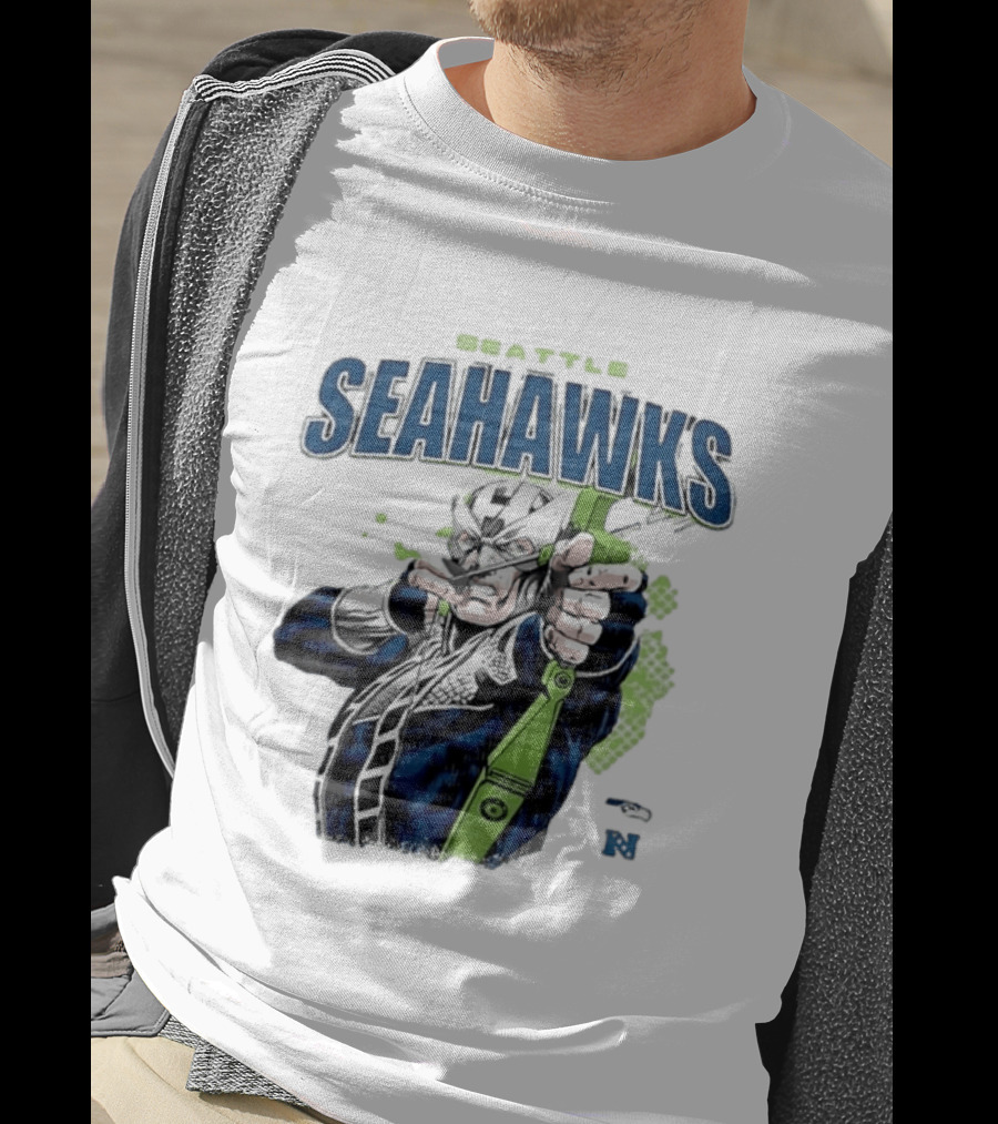 Seattle Seahawks Hawkeye Collaboration NFL Marvel T-Shirt