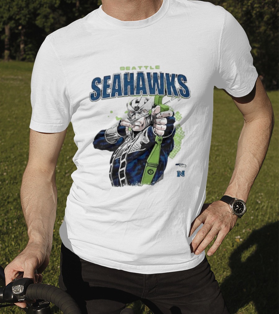 Seattle Seahawks Hawkeye Collaboration NFL Marvel T-Shirt