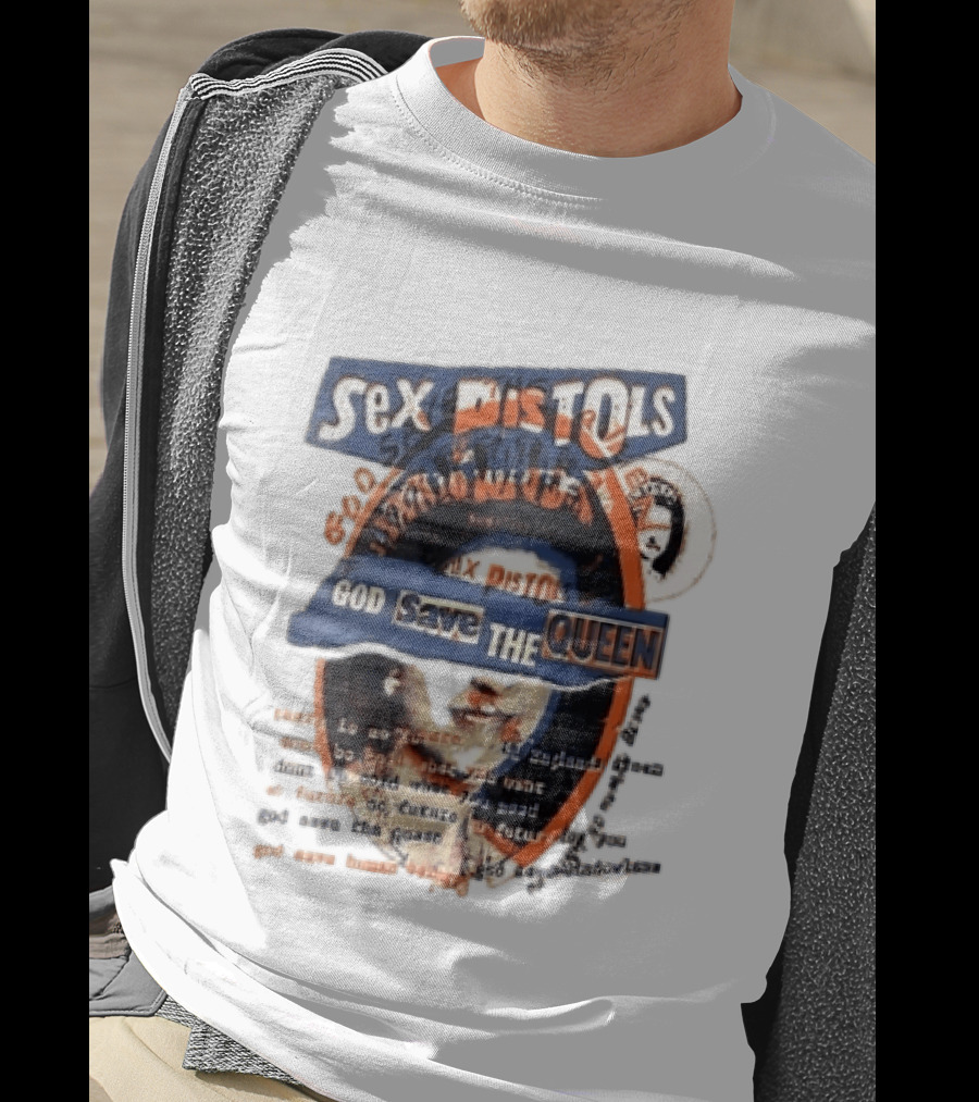 Sex Pistols God Save The Queen Royal Ransom Cutout Halftone Collage T-Shirt
