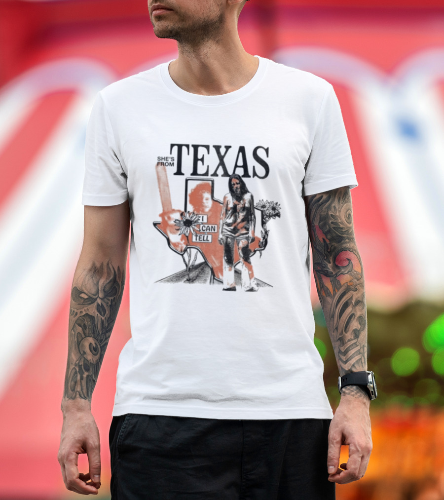 She's From Texas I Can Tell Leatherface Halloween Chainsaw T-Shirt