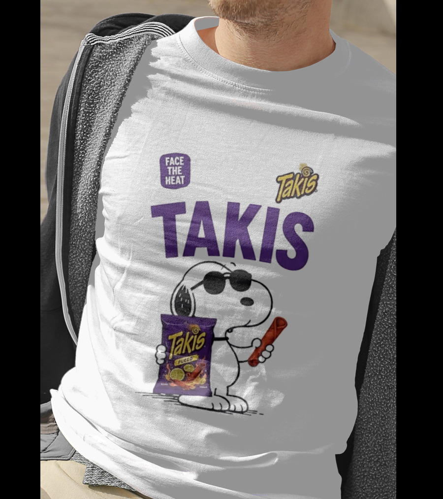 Takis Fuego Peanuts Face The Heat Snoopy Iconic Collaboration T-Shirt