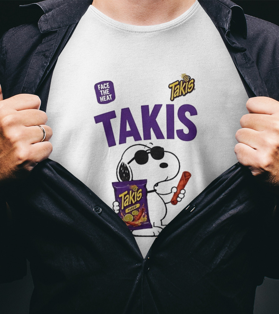 Takis Fuego Peanuts Face The Heat Snoopy Iconic Collaboration T-Shirt