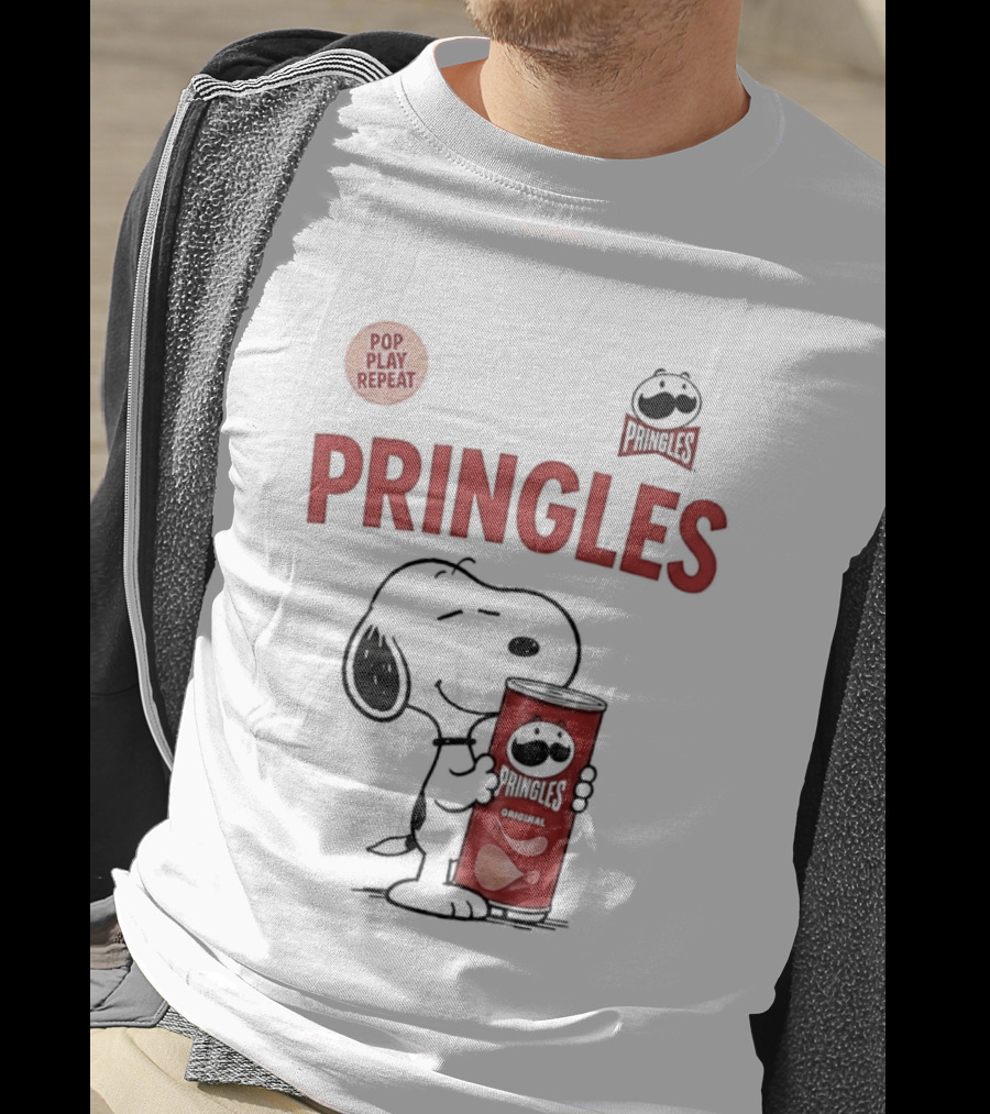 Snoopy Pringles Pop Play Repeat T-Shirt