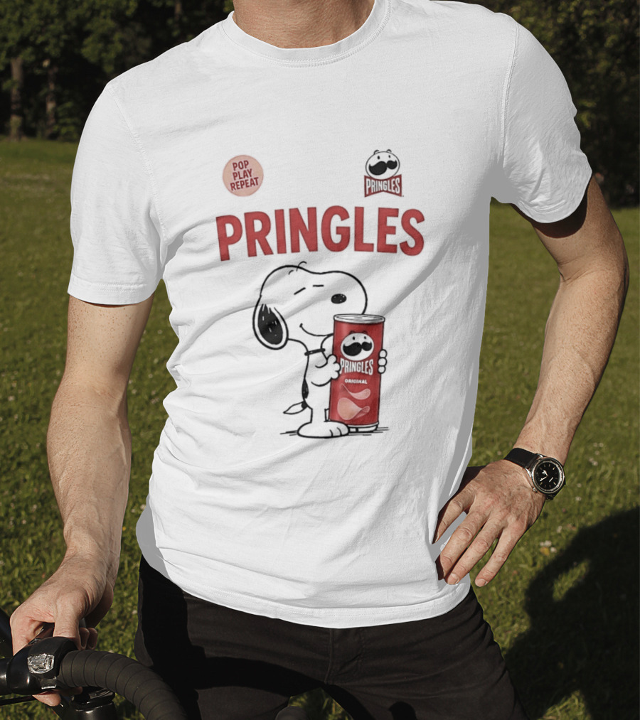 Snoopy Pringles Pop Play Repeat T-Shirt