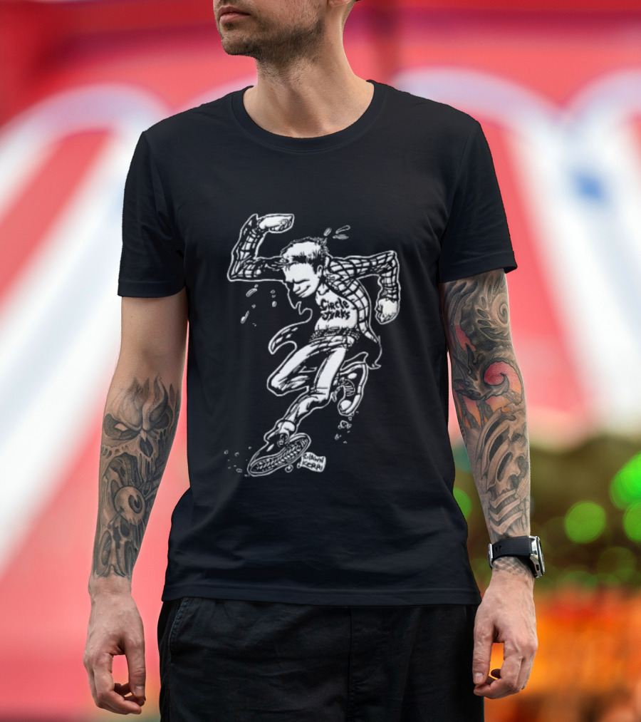 Jerks Shawn Kerri Cartoon Skanking Punk Guy Plaid Flannel T-Shirt