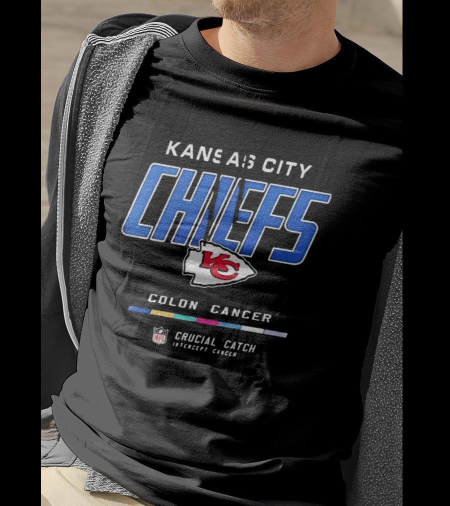 Kansas City Chiefs Crucial Catch Colon Cancer Awareness NFL T-Shirt