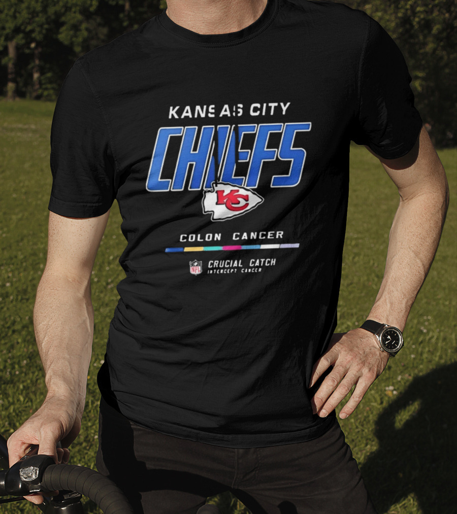Kansas City Chiefs Crucial Catch Colon Cancer Awareness NFL T-Shirt