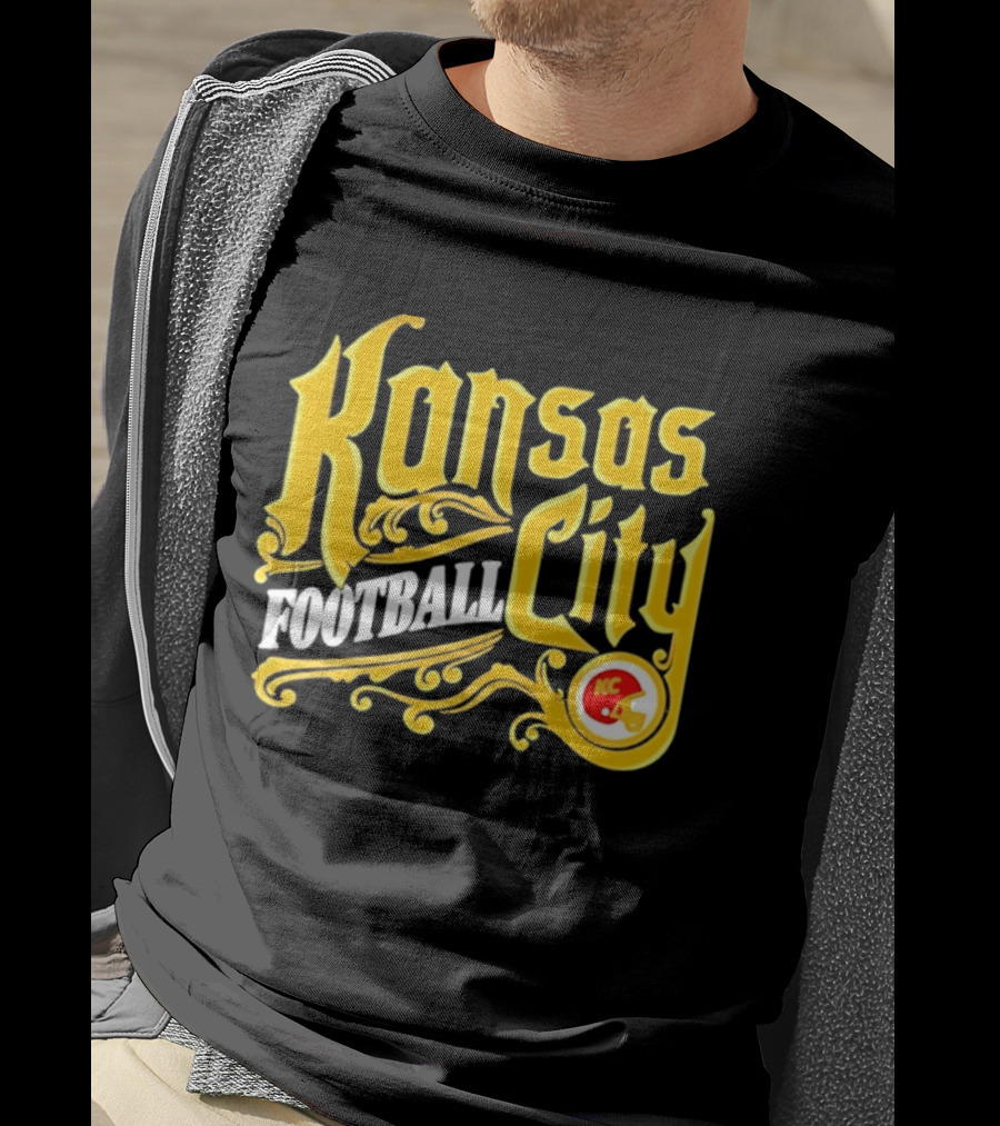 Kansas City Football City KC Chiefs Helmet T-Shirt