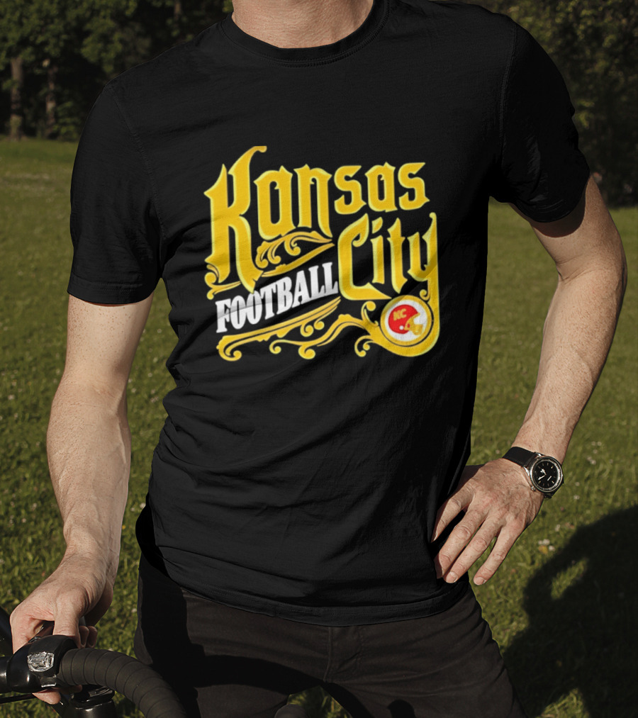 Kansas City Football City KC Chiefs Helmet T-Shirt