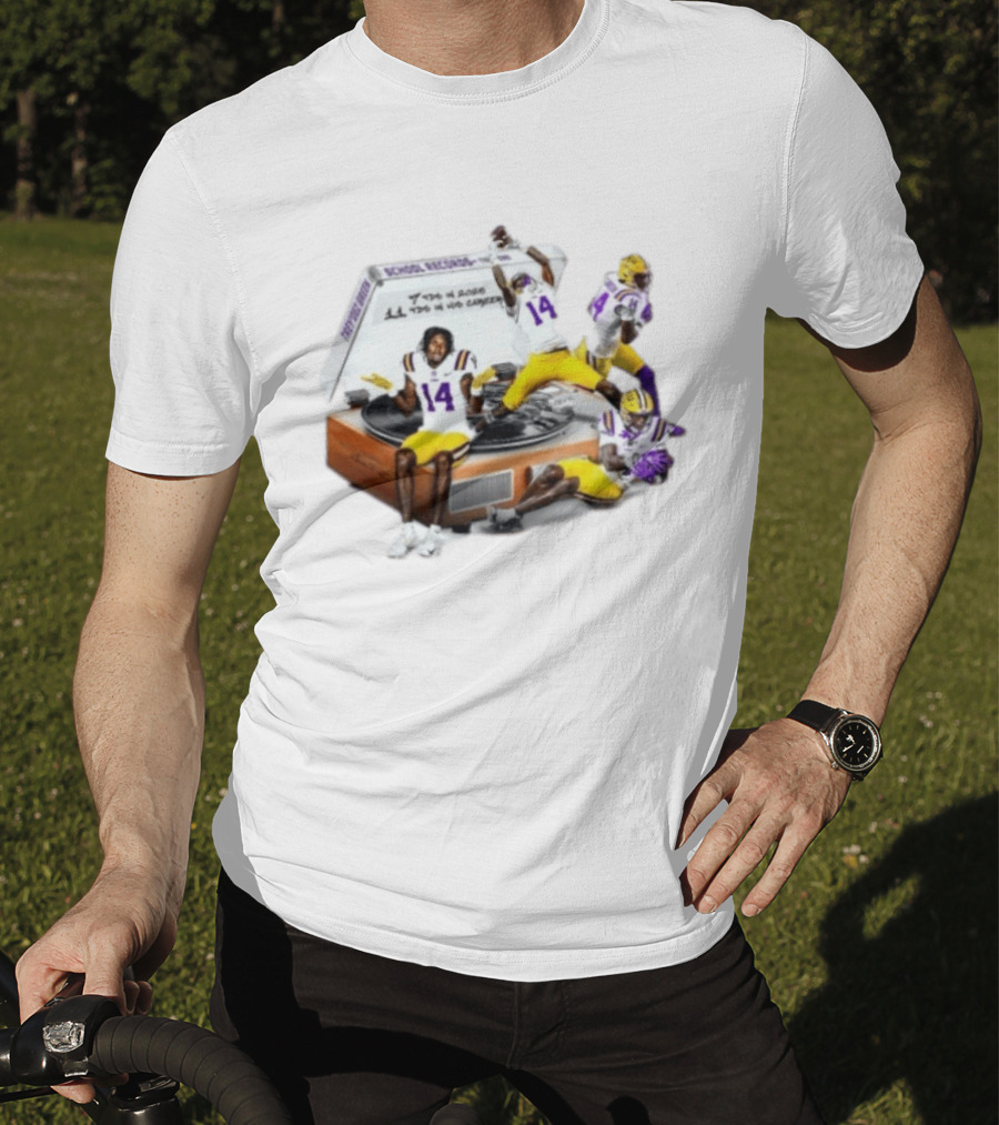 LSU Football Trey'Dez Green Touchdowns School Records Collage T-Shirt