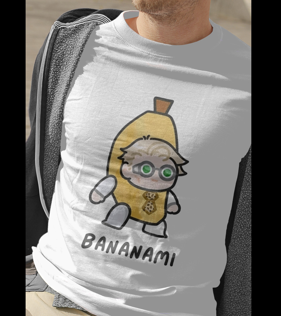 Bananami Cute Chibi Anime Banana Costume With Glasses And Tie T-Shirt