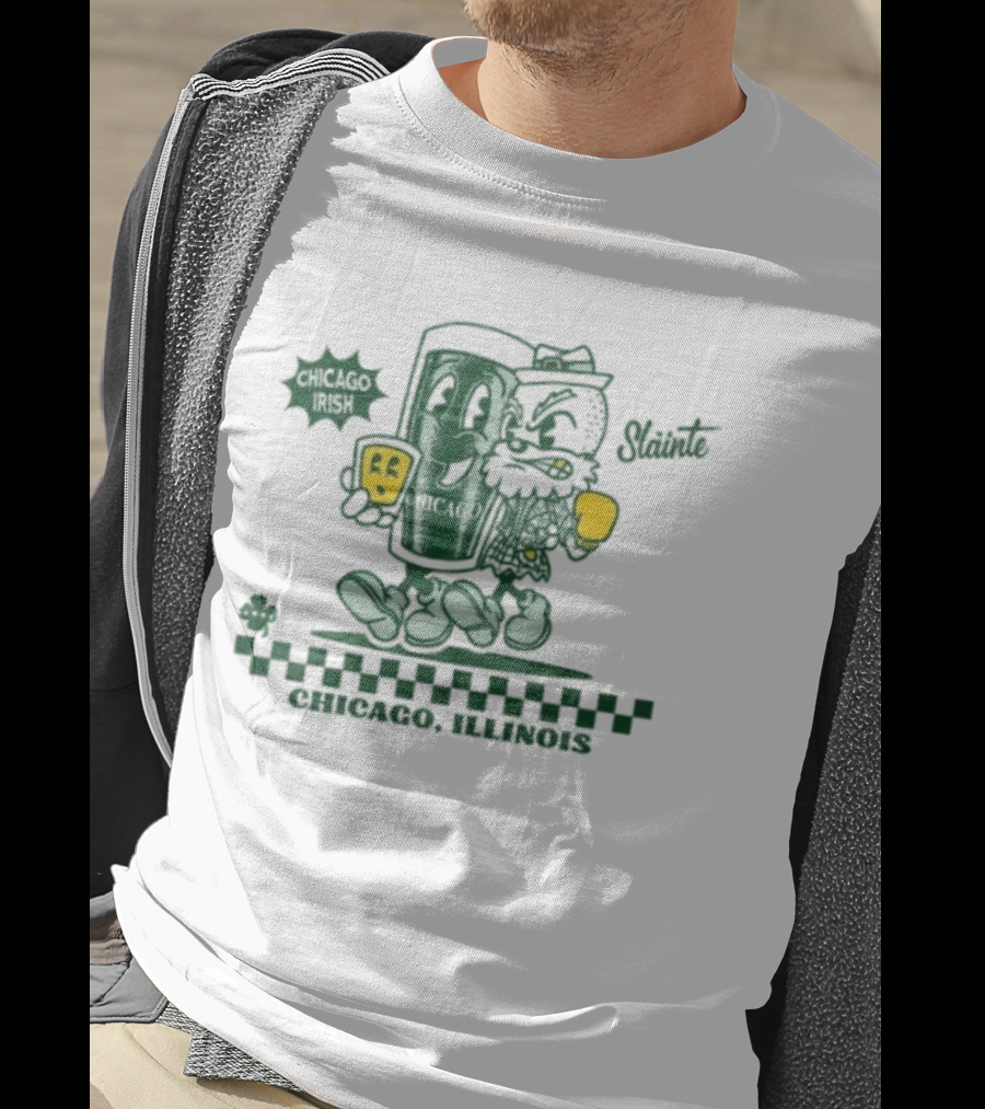 Chicago Illinois Irish Slainte Beer Pint St Patrick's Day T-Shirt
