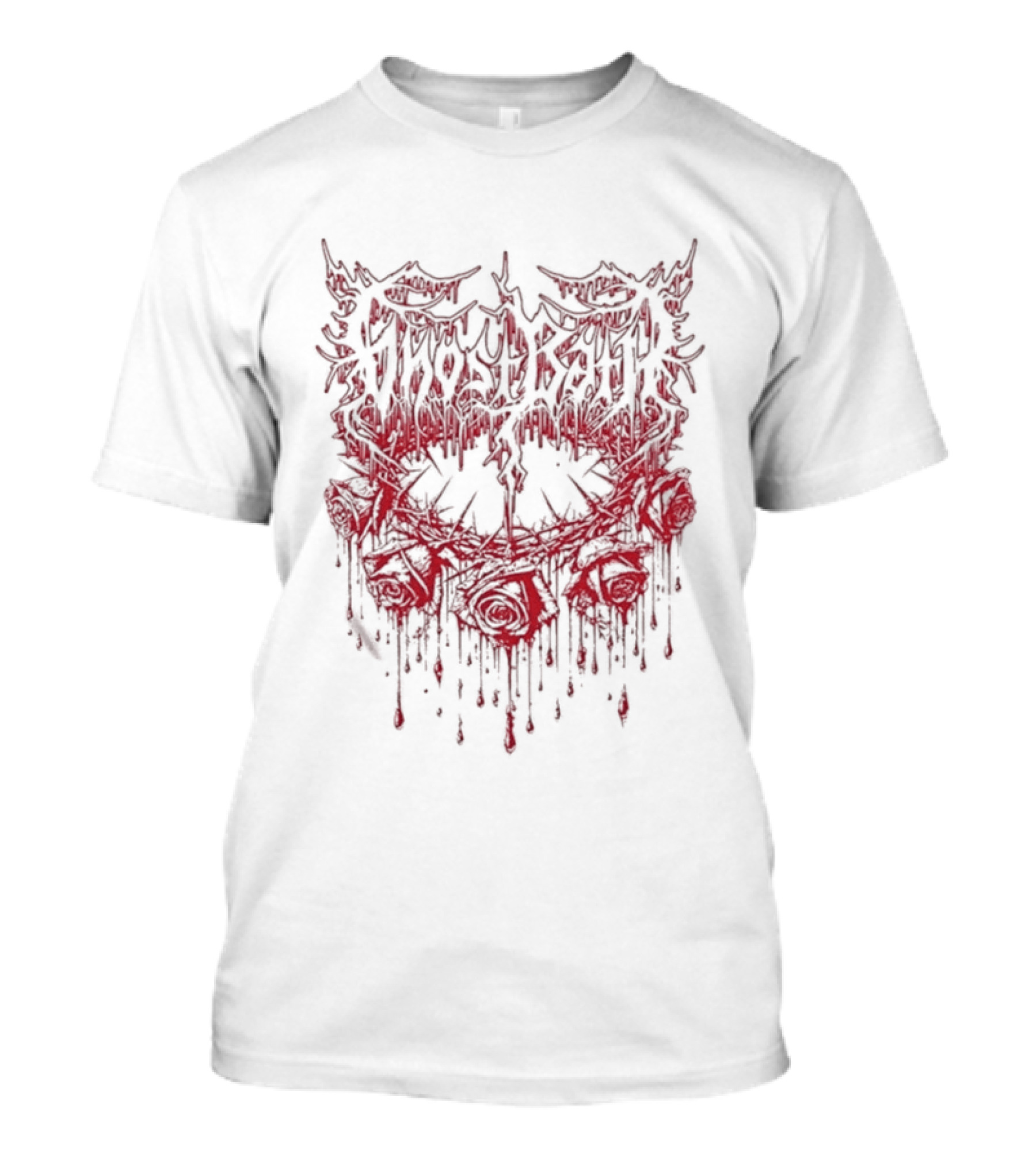 Ghost Bath Rose Thorn Dripping Red Roses T-Shirt