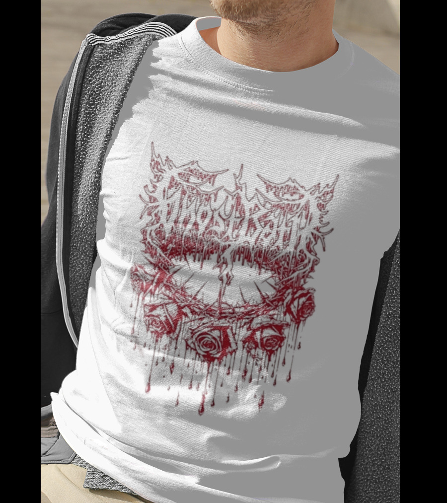 Ghost Bath Rose Thorn Dripping Red Roses T-Shirt