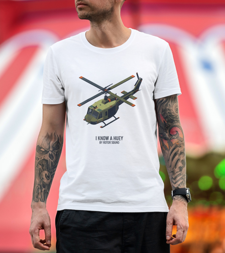 I Know A Huey UH 1 Iroquois By Rotor Sound Helicopter T-Shirt