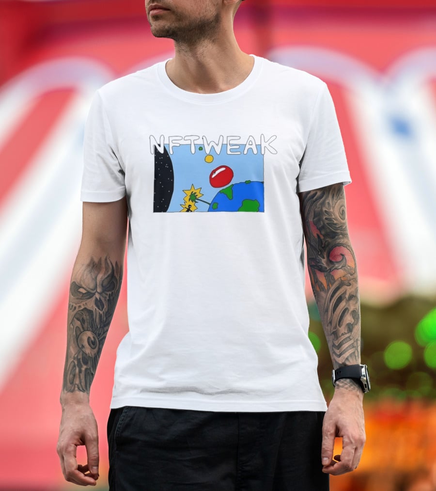 NFTWEAK Space Planet Cartoon NFT Satire Earth T-Shirt