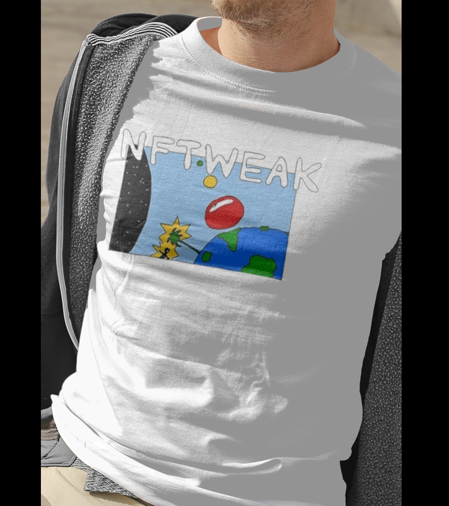 NFTWEAK Space Planet Cartoon NFT Satire Earth T-Shirt