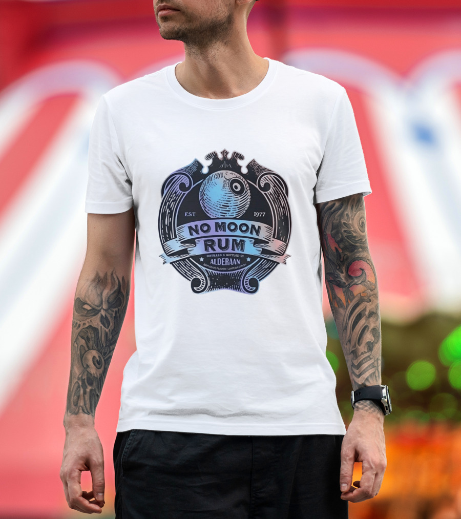 No Moon Rum Distilled And Bottled Alderaan Est 1977 T-Shirt