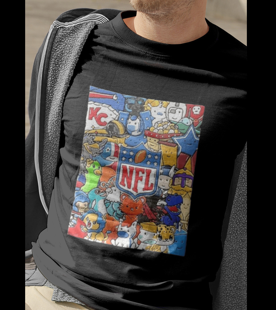 All 32 Teams Mascots Collection NFL KC Chiefs Steelers NCAA Dallas Cowboys MLB Vikings Jaguars T-Shirt
