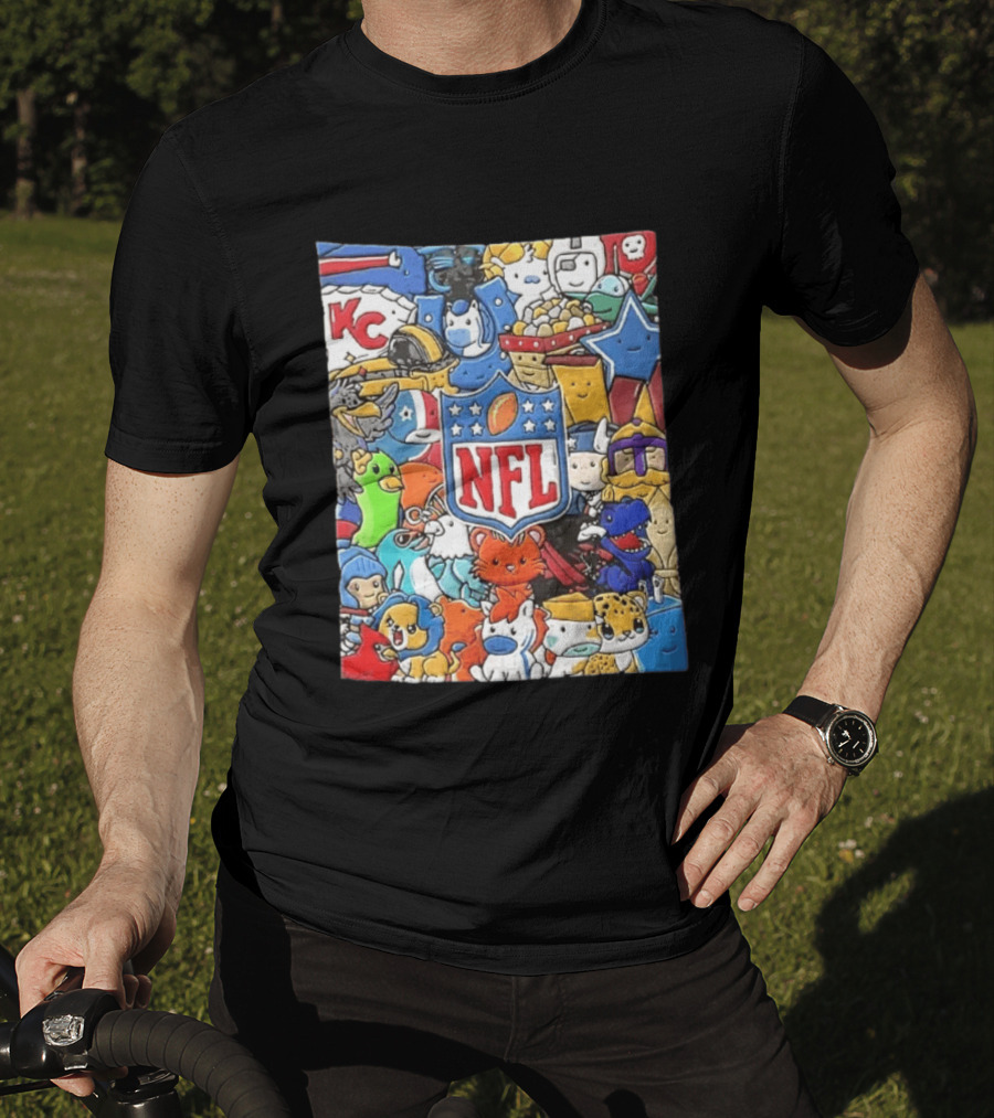 All 32 Teams Mascots Collection NFL KC Chiefs Steelers NCAA Dallas Cowboys MLB Vikings Jaguars T-Shirt