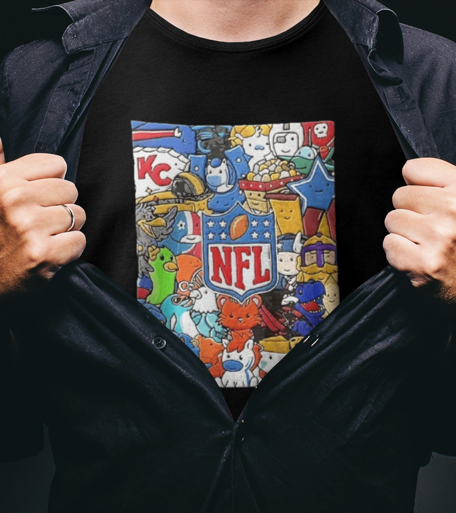 All 32 Teams Mascots Collection NFL KC Chiefs Steelers NCAA Dallas Cowboys MLB Vikings Jaguars T-Shirt