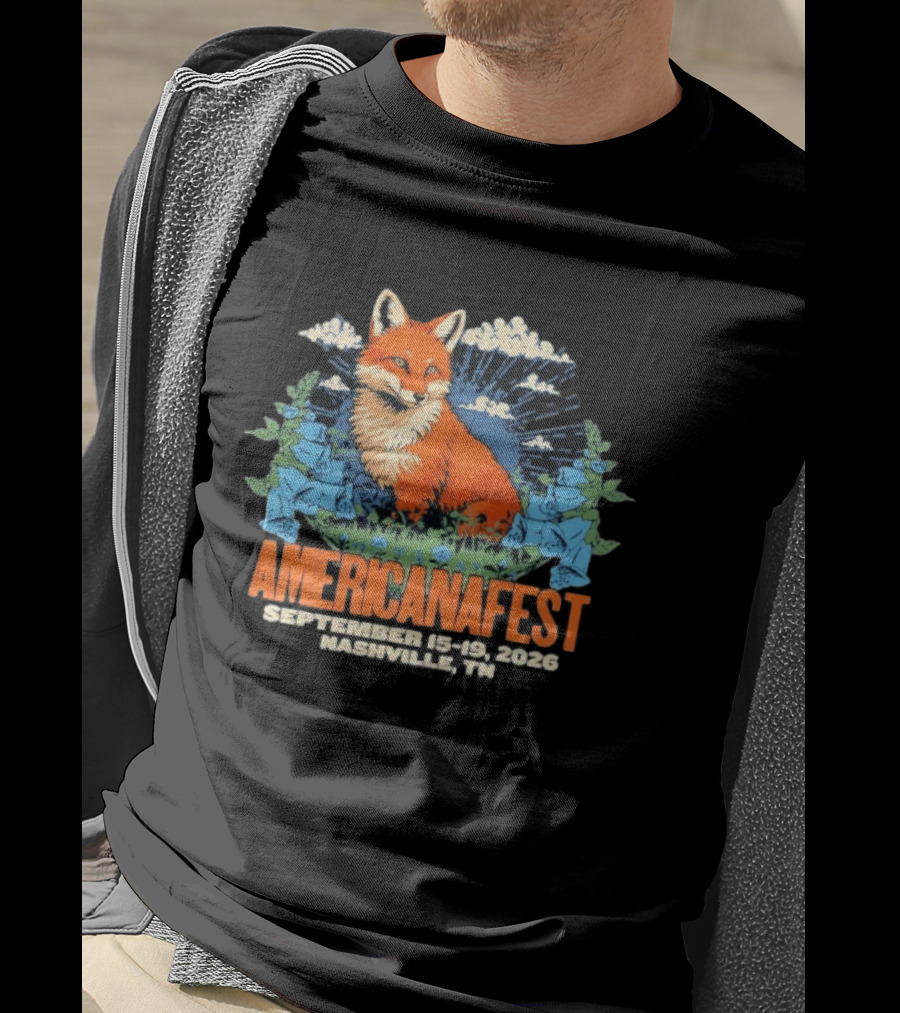 Americanafest 2026 Nashville September 15 19 Fox And Blue Flowers T-Shirt