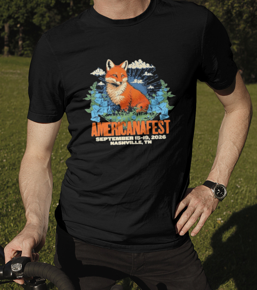 Americanafest 2026 Nashville September 15 19 Fox And Blue Flowers T-Shirt