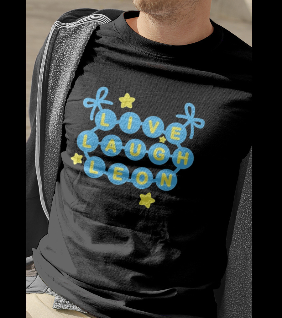 Live Laugh Leon Meme Blue And Yellow Stars T-Shirt