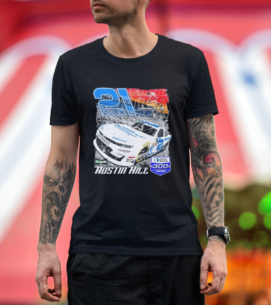 Austin Hill Richard Childress Racing February 2026 United Rentals 300 Daytona Race Winner Chevrolet 21 T-Shirt