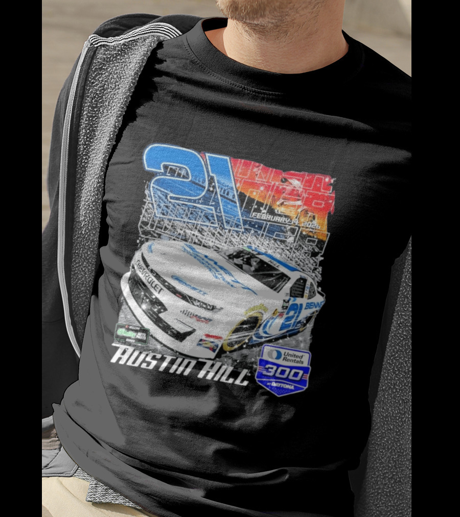 Austin Hill Richard Childress Racing February 2026 United Rentals 300 Daytona Race Winner Chevrolet 21 T-Shirt
