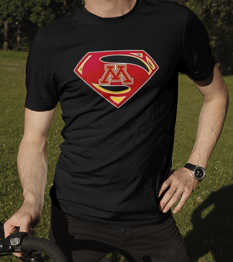 Minnesota Golden Gophers Superman Symbol College Sports Fan Gear T-Shirt