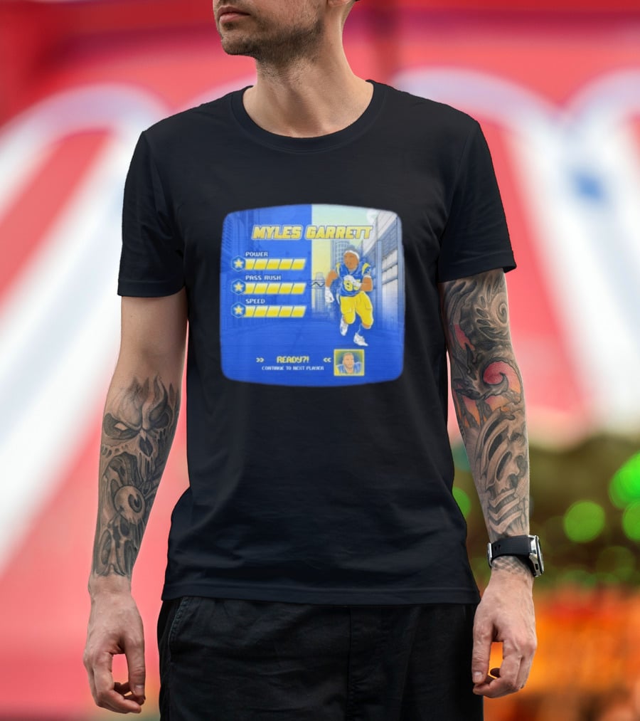 Myles Garrett Power Pass Rush Speed LA Rams 2026 Melbourne Game T-Shirt