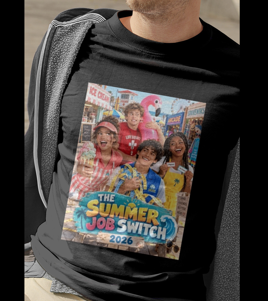 The Summer Job Switch 2026 Ice Cream Adventure Lifeguard Arcade Souvenirs Sand Friends T-Shirt